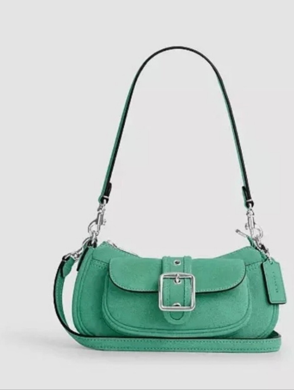 Coach Aston Mint Suede Mini Shoulder Bag with Crossbody Strap& Front Pocket NWT - Picture 3 of 11